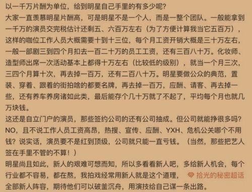 明星网红真实收入排名